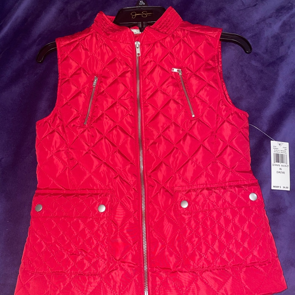BNWT - girls XL - Jessica Simpson Quilted Red Vest